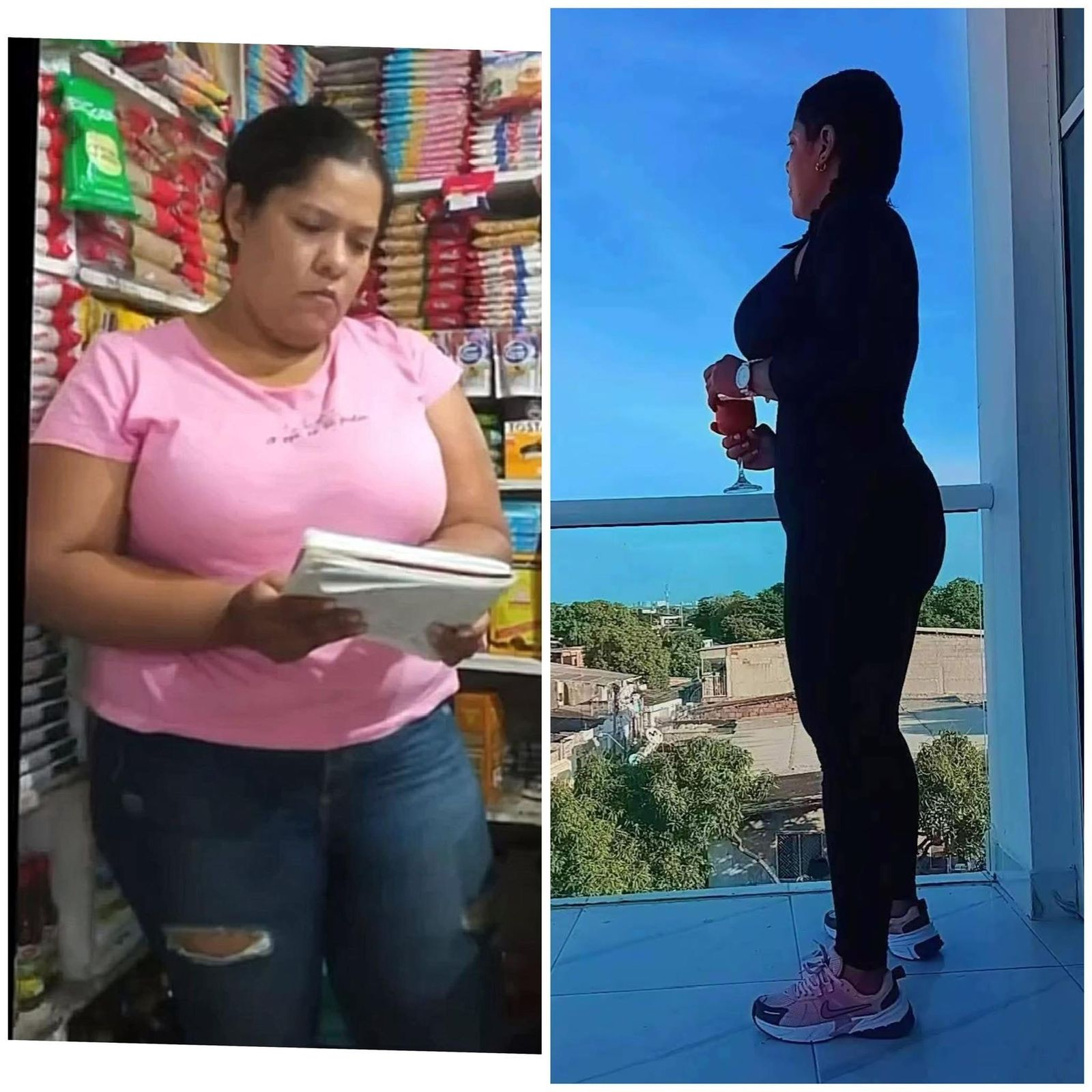 Luz antes y después del reto