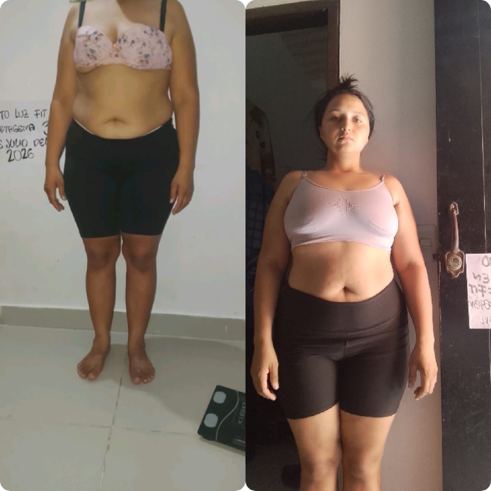 Participante 1, antes y después del reto